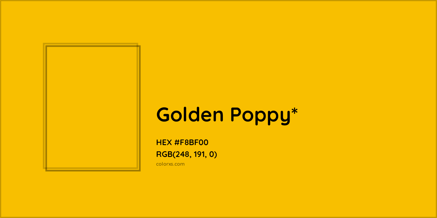 HEX #F8BF00 Color Name, Color Code, Palettes, Similar Paints, Images