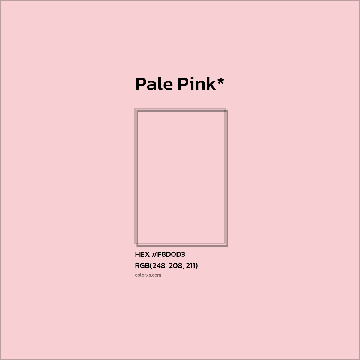 HEX #F8D0D3 Color Name, Color Code, Palettes, Similar Paints, Images