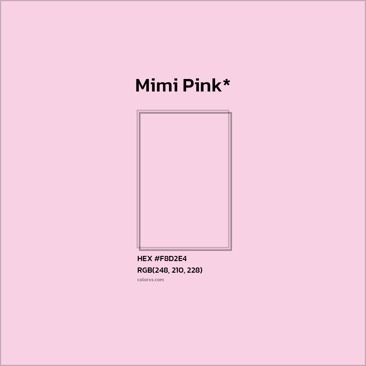 HEX #F8D2E4 Color Name, Color Code, Palettes, Similar Paints, Images