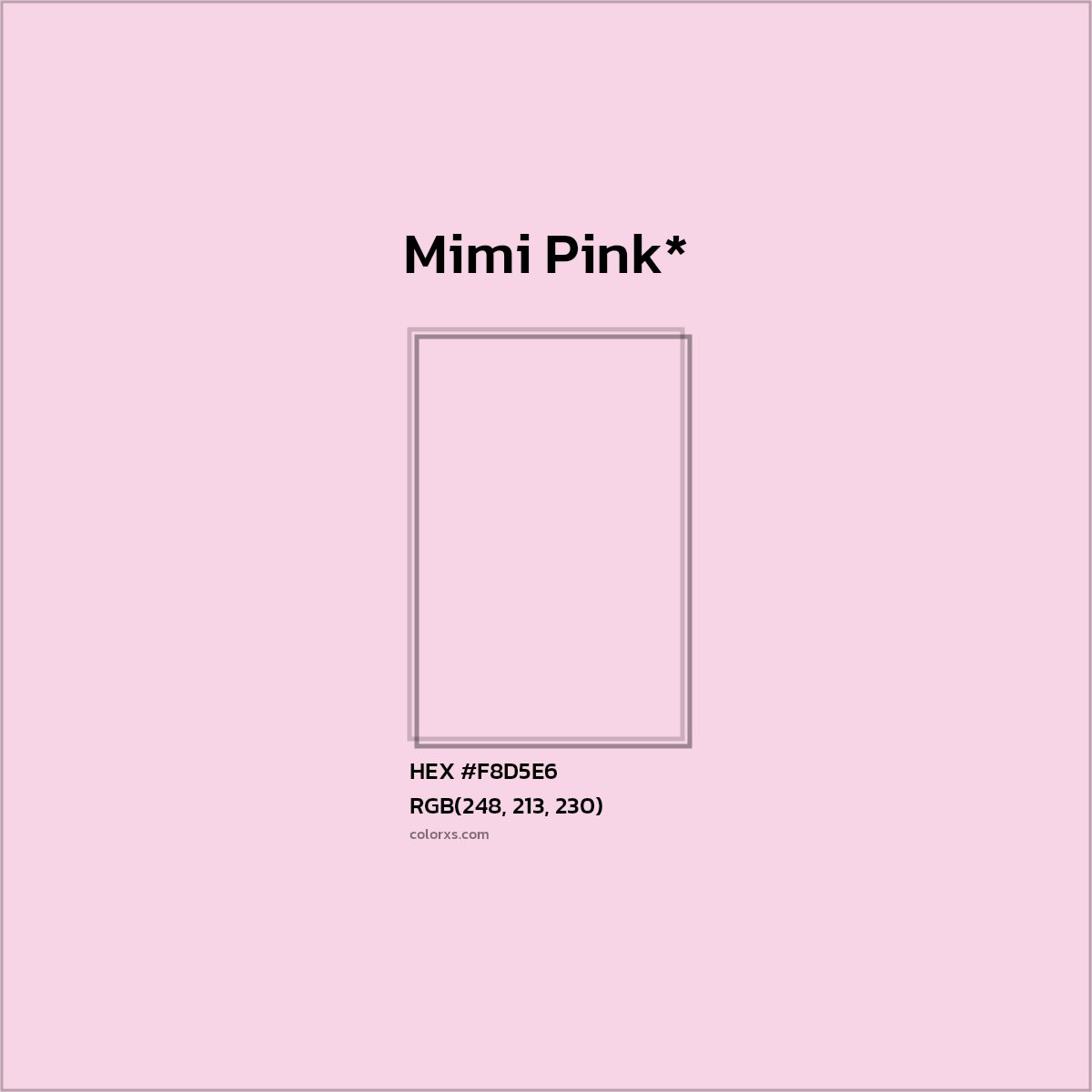 HEX #F8D5E6 Color Name, Color Code, Palettes, Similar Paints, Images