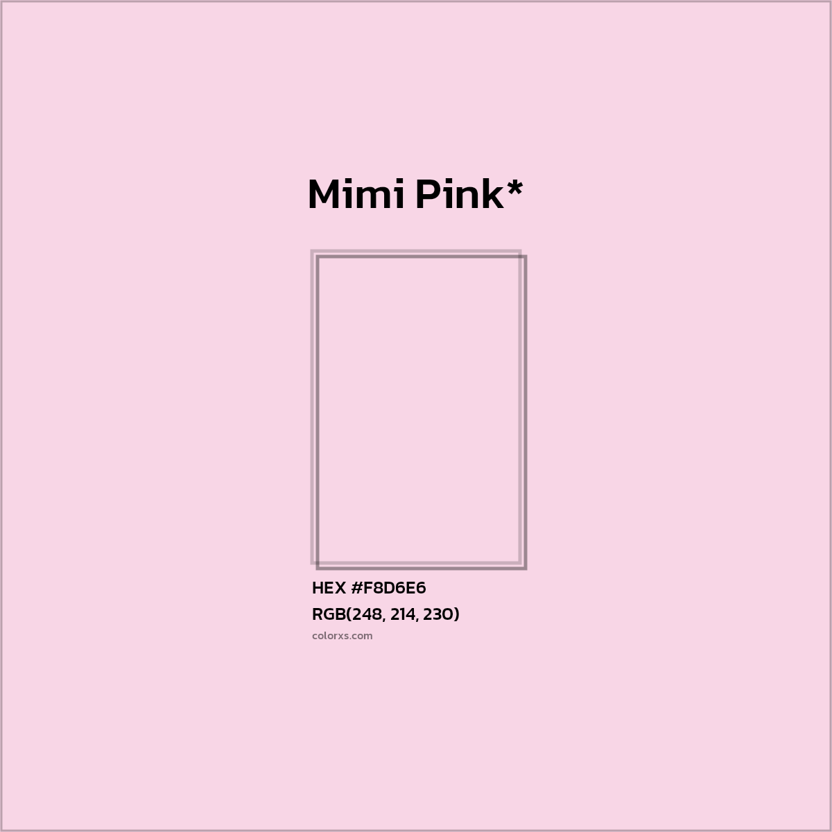 HEX #F8D6E6 Color Name, Color Code, Palettes, Similar Paints, Images