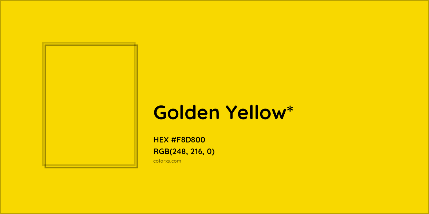 HEX #F8D800 Color Name, Color Code, Palettes, Similar Paints, Images