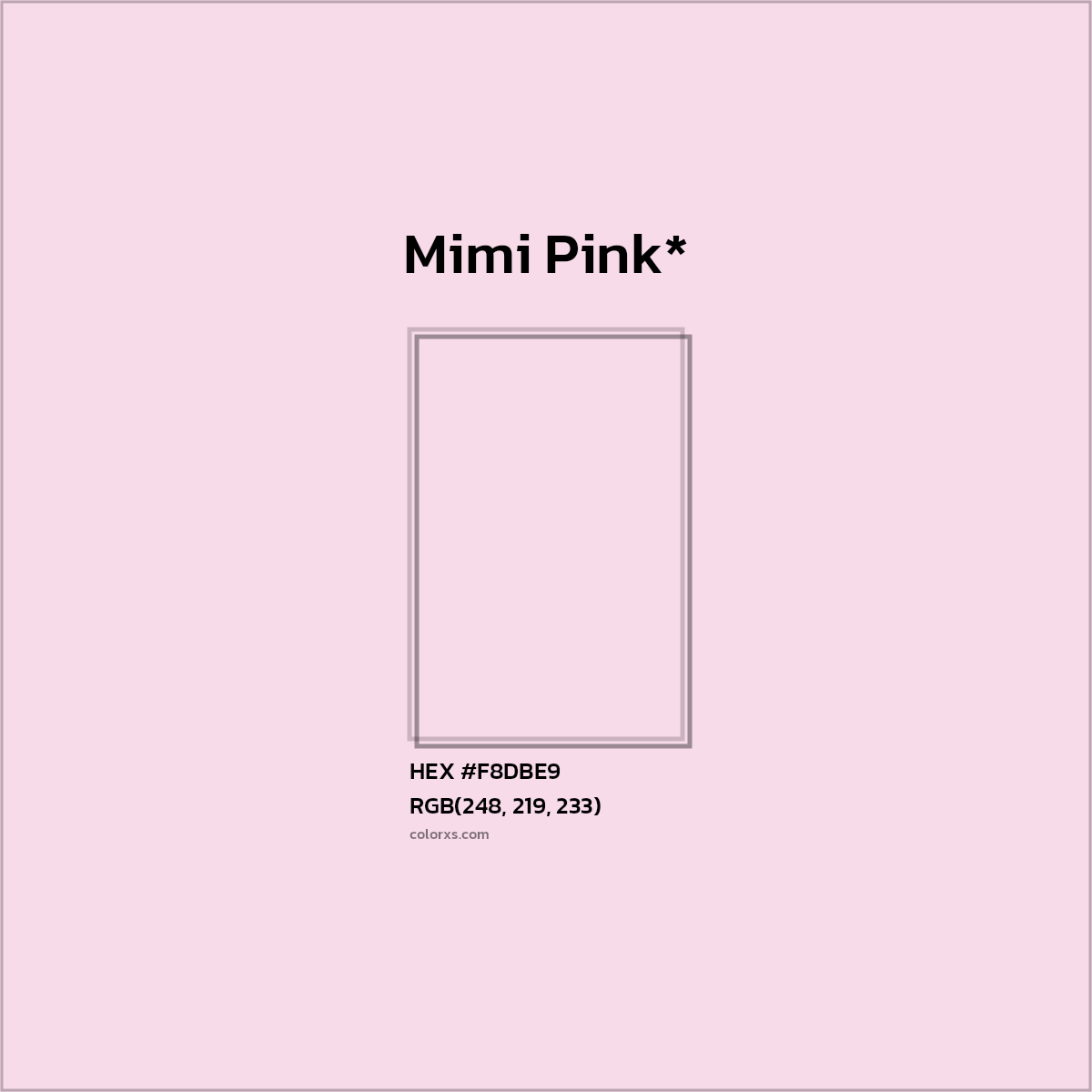 HEX #F8DBE9 Color Name, Color Code, Palettes, Similar Paints, Images