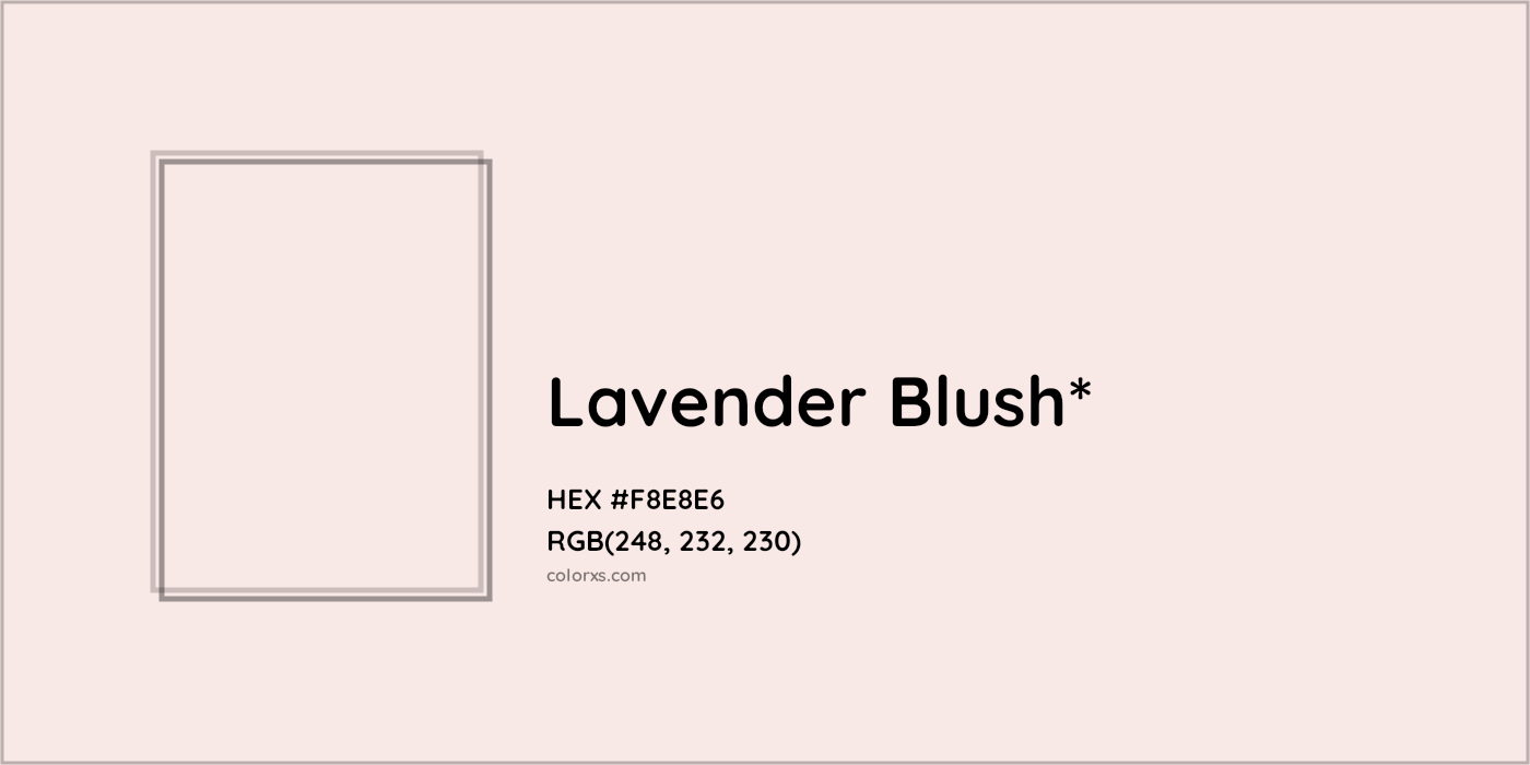 HEX #F8E8E6 Color Name, Color Code, Palettes, Similar Paints, Images