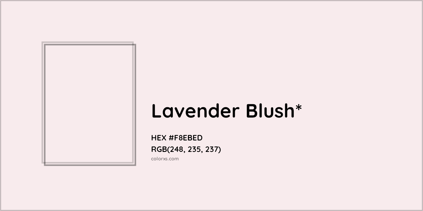 HEX #F8EBED Color Name, Color Code, Palettes, Similar Paints, Images