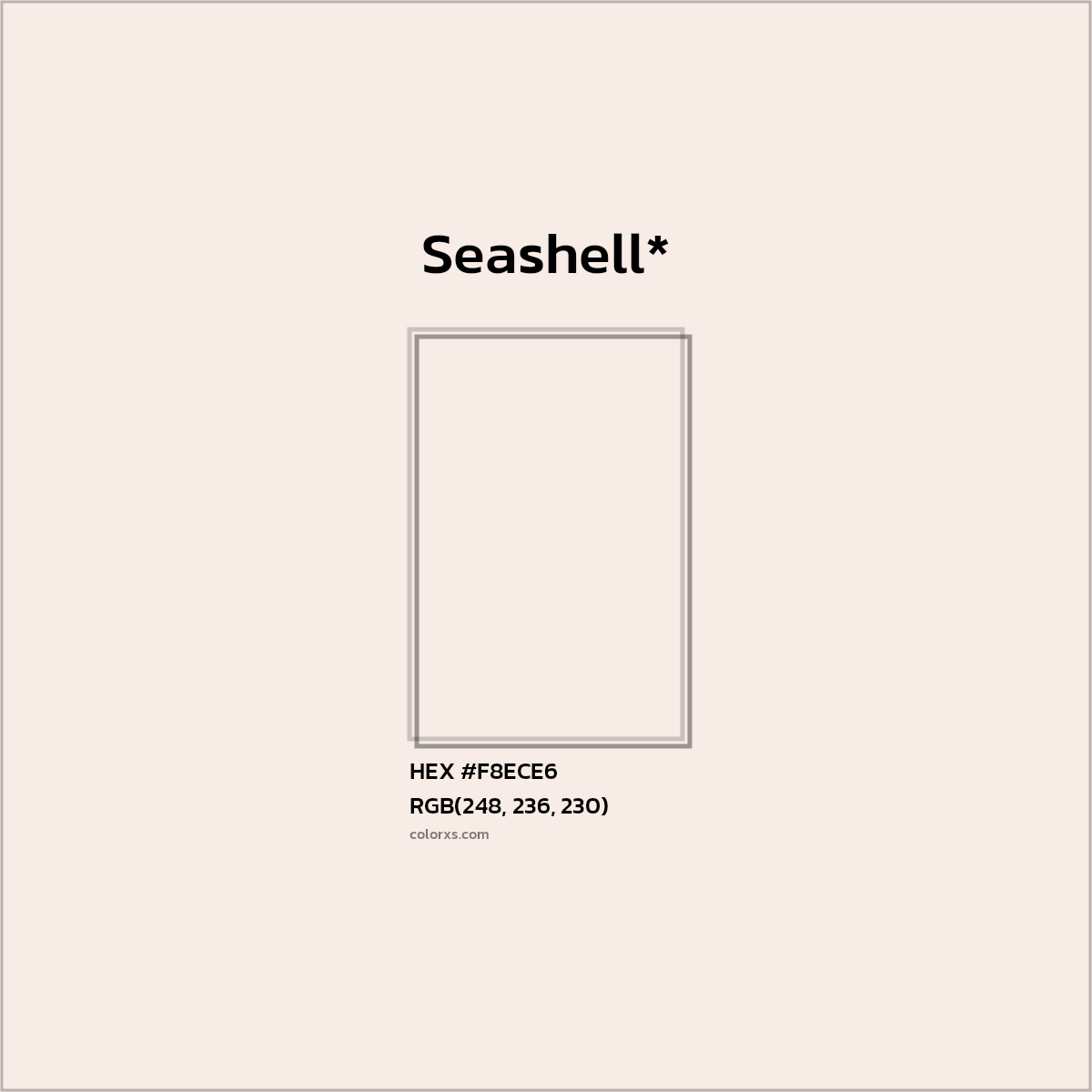 HEX #F8ECE6 Color Name, Color Code, Palettes, Similar Paints, Images