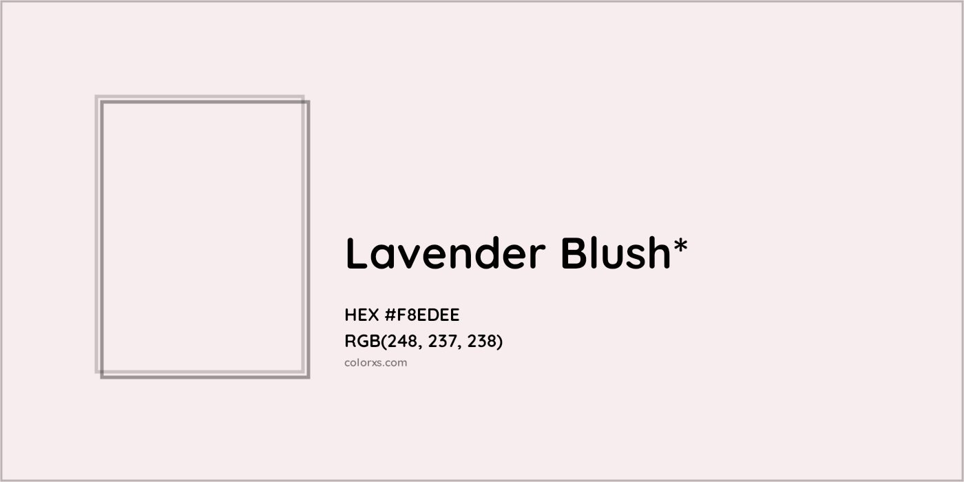HEX #F8EDEE Color Name, Color Code, Palettes, Similar Paints, Images