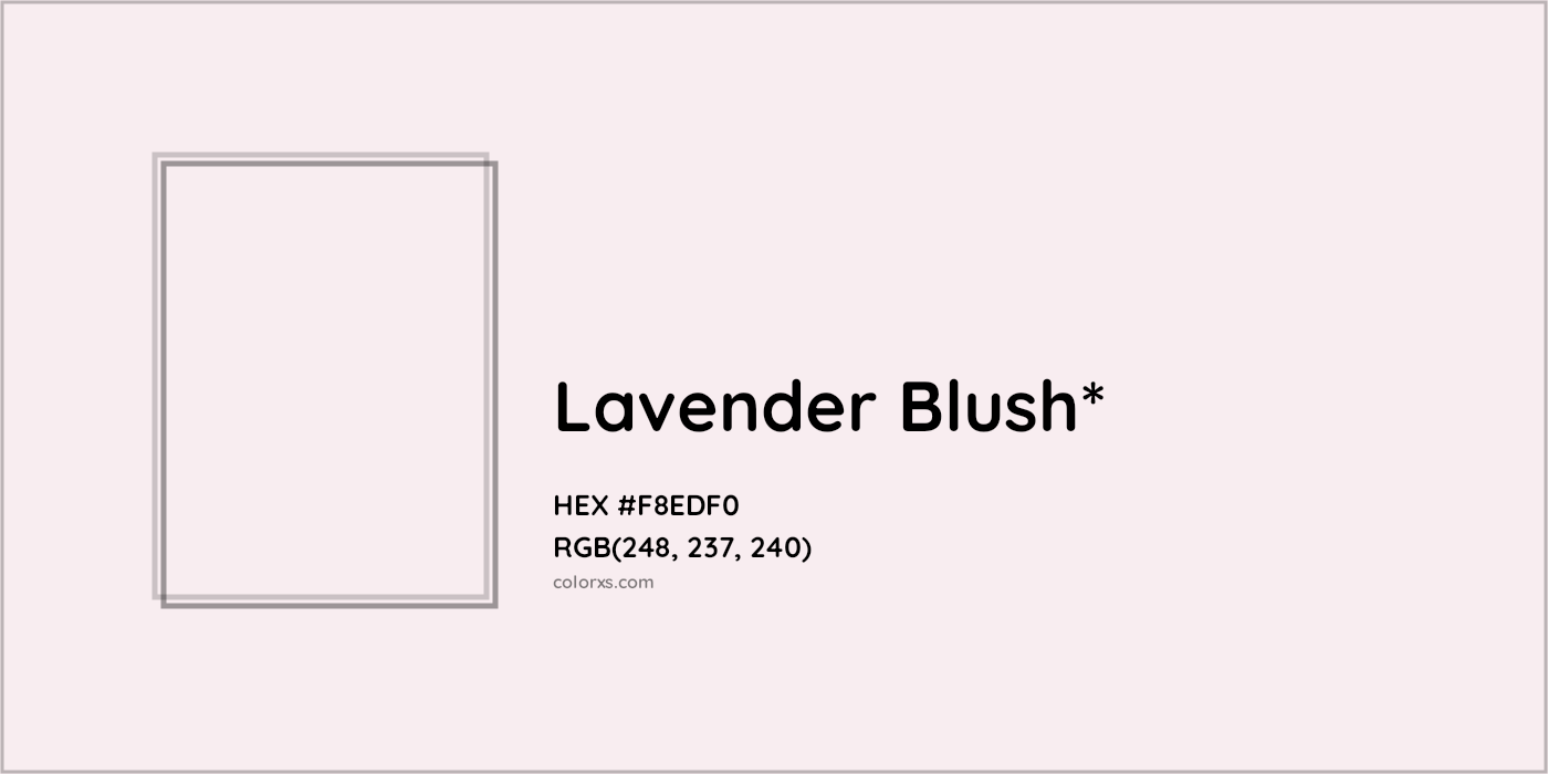 HEX #F8EDF0 Color Name, Color Code, Palettes, Similar Paints, Images
