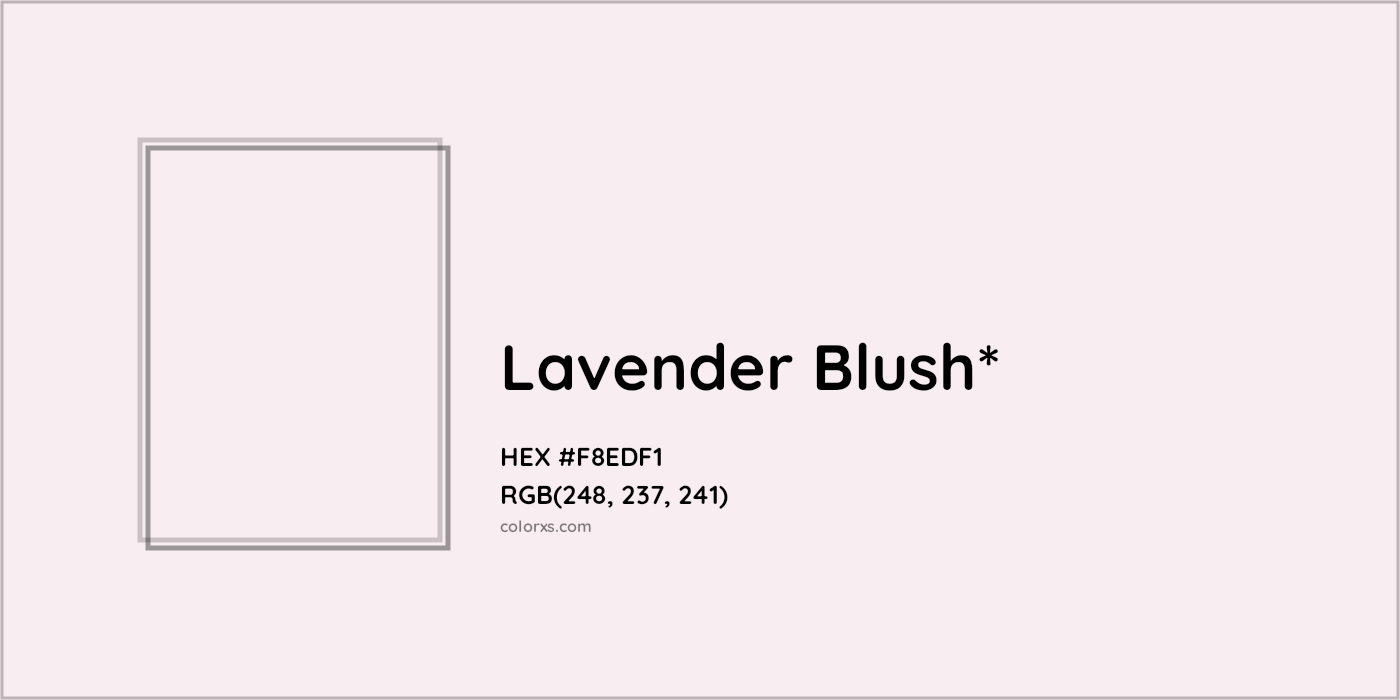 HEX #F8EDF1 Color Name, Color Code, Palettes, Similar Paints, Images