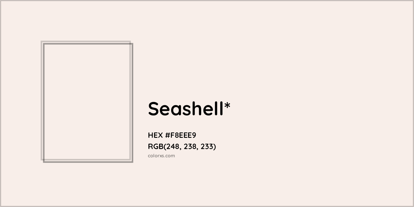 HEX #F8EEE9 Color Name, Color Code, Palettes, Similar Paints, Images