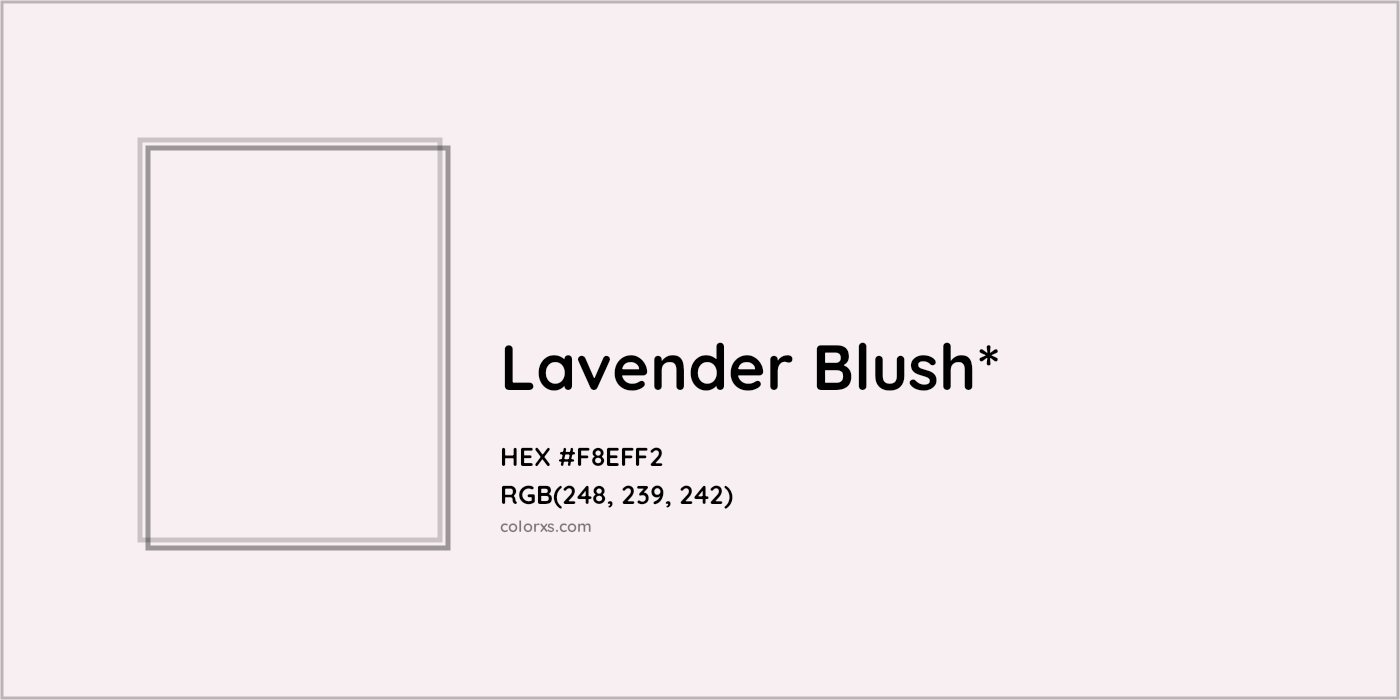 HEX #F8EFF2 Color Name, Color Code, Palettes, Similar Paints, Images