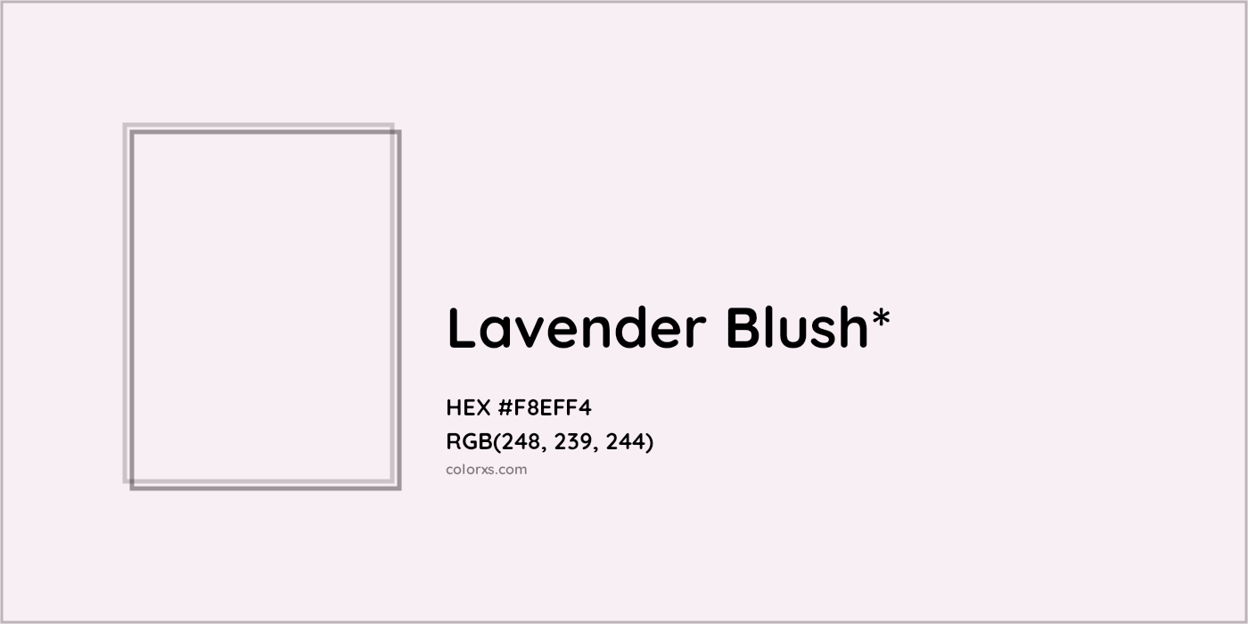 HEX #F8EFF4 Color Name, Color Code, Palettes, Similar Paints, Images