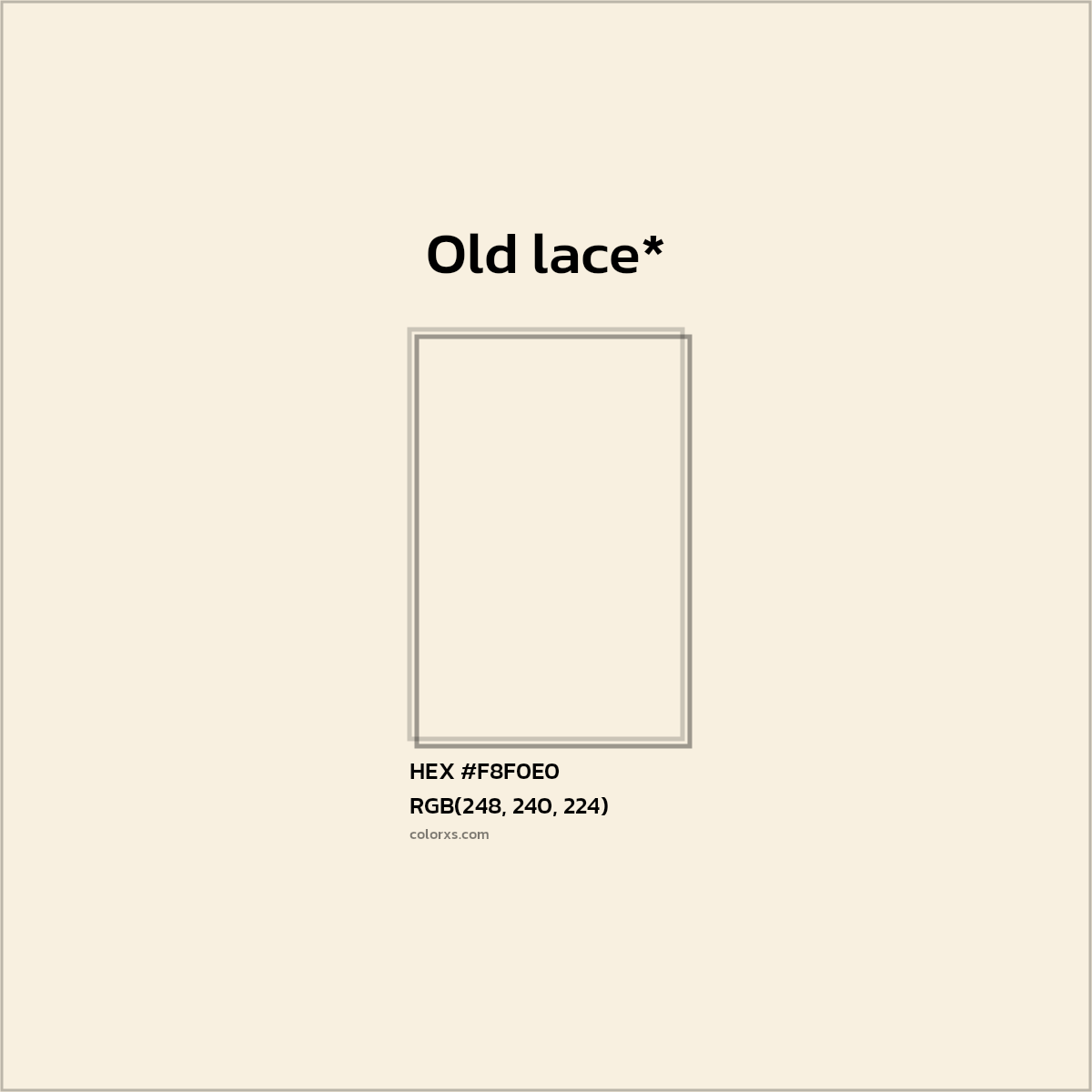 HEX #F8F0E0 Color Name, Color Code, Palettes, Similar Paints, Images