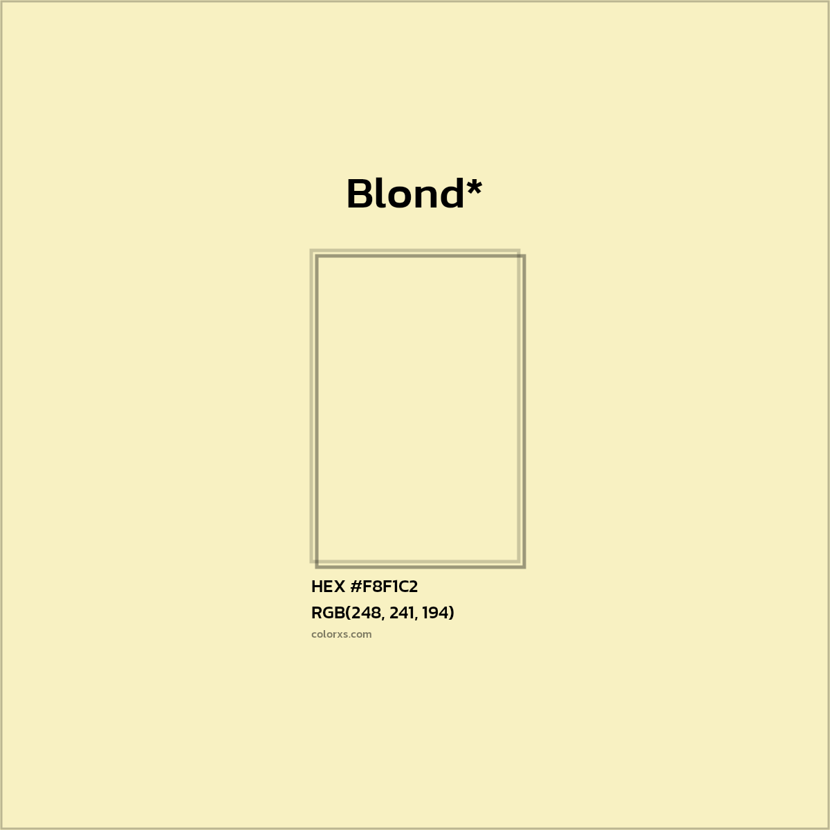HEX #F8F1C2 Color Name, Color Code, Palettes, Similar Paints, Images