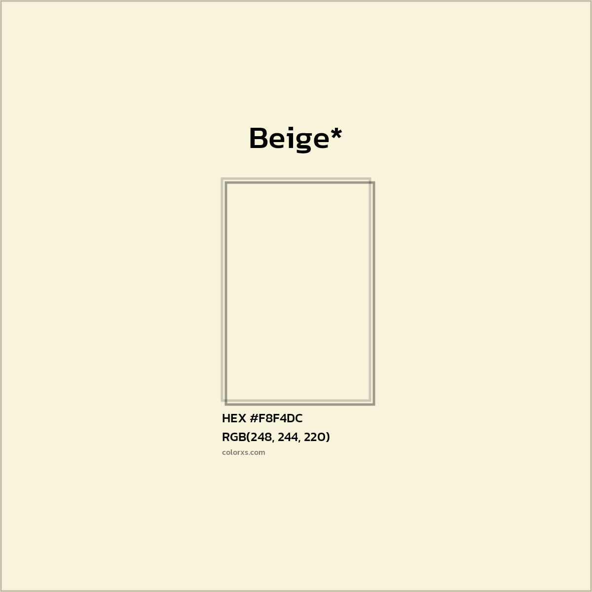 HEX #F8F4DC Color Name, Color Code, Palettes, Similar Paints, Images