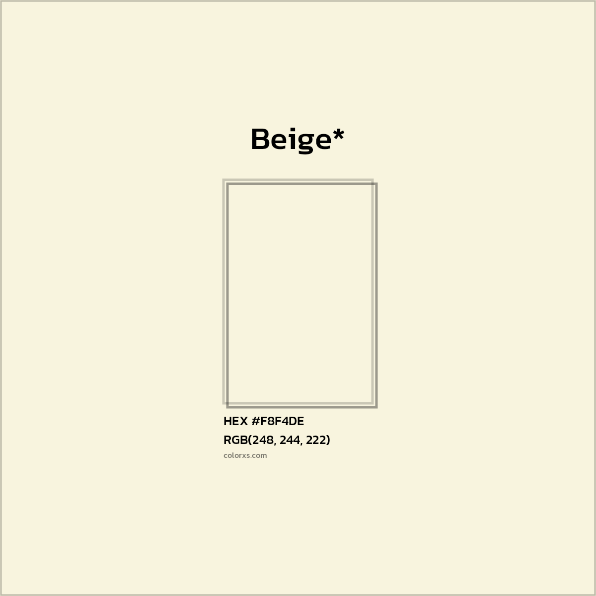HEX #F8F4DE Color Name, Color Code, Palettes, Similar Paints, Images