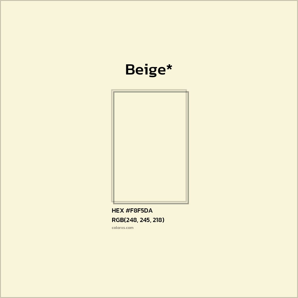 HEX #F8F5DA Color Name, Color Code, Palettes, Similar Paints, Images