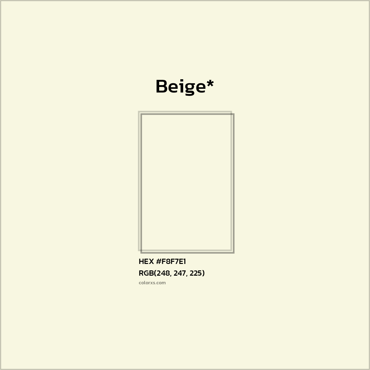 HEX #F8F7E1 Color Name, Color Code, Palettes, Similar Paints, Images