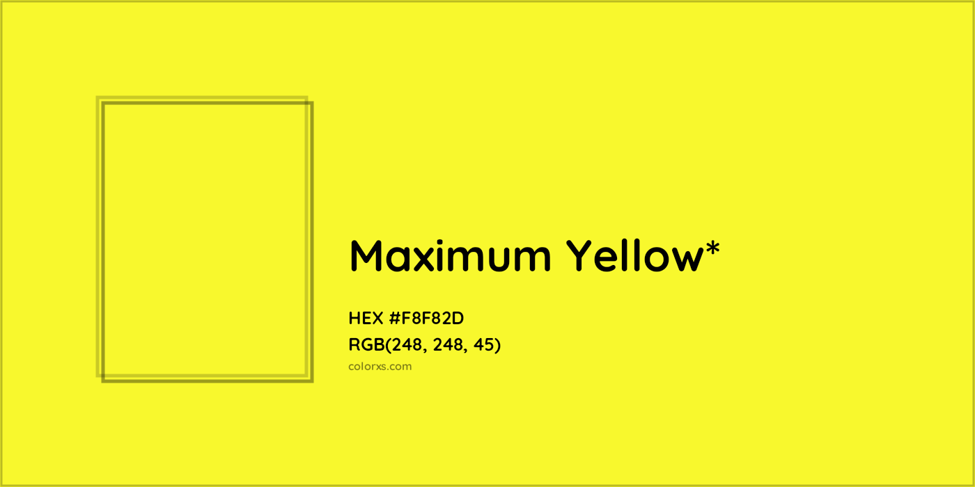 HEX #F8F82D Color Name, Color Code, Palettes, Similar Paints, Images