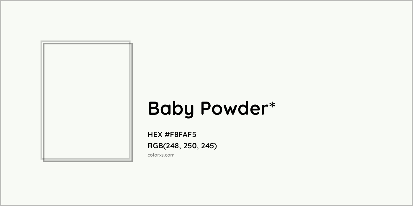 HEX #F8FAF5 Color Name, Color Code, Palettes, Similar Paints, Images