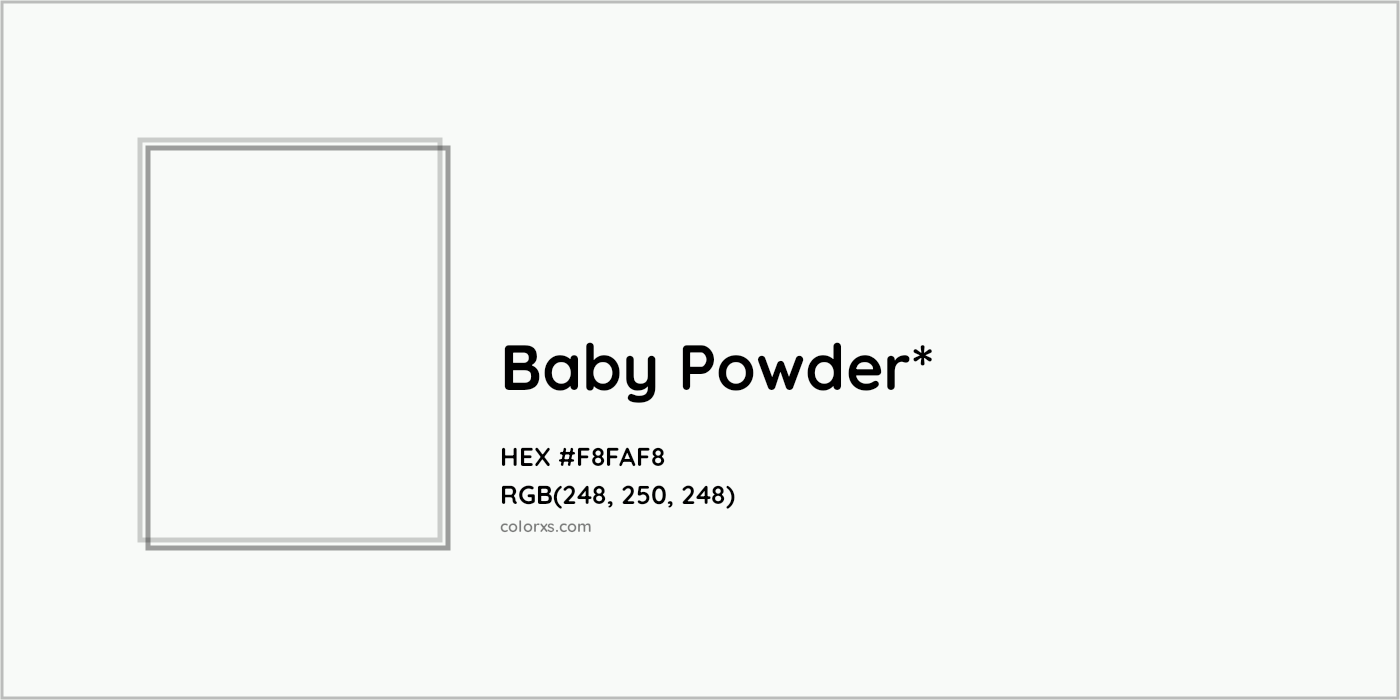 HEX #F8FAF8 Color Name, Color Code, Palettes, Similar Paints, Images