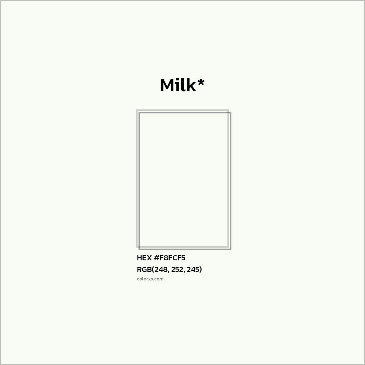 HEX #F8FCF5 Color Name, Color Code, Palettes, Similar Paints, Images