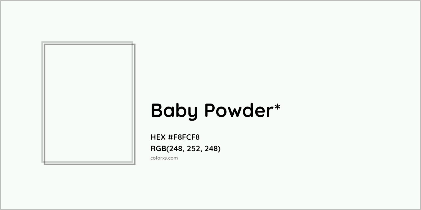 HEX #F8FCF8 Color Name, Color Code, Palettes, Similar Paints, Images