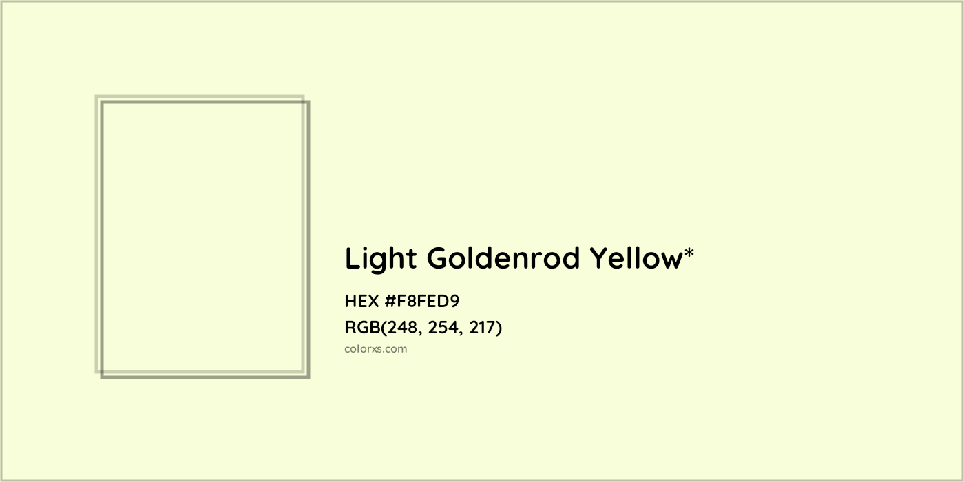 HEX #F8FED9 Color Name, Color Code, Palettes, Similar Paints, Images