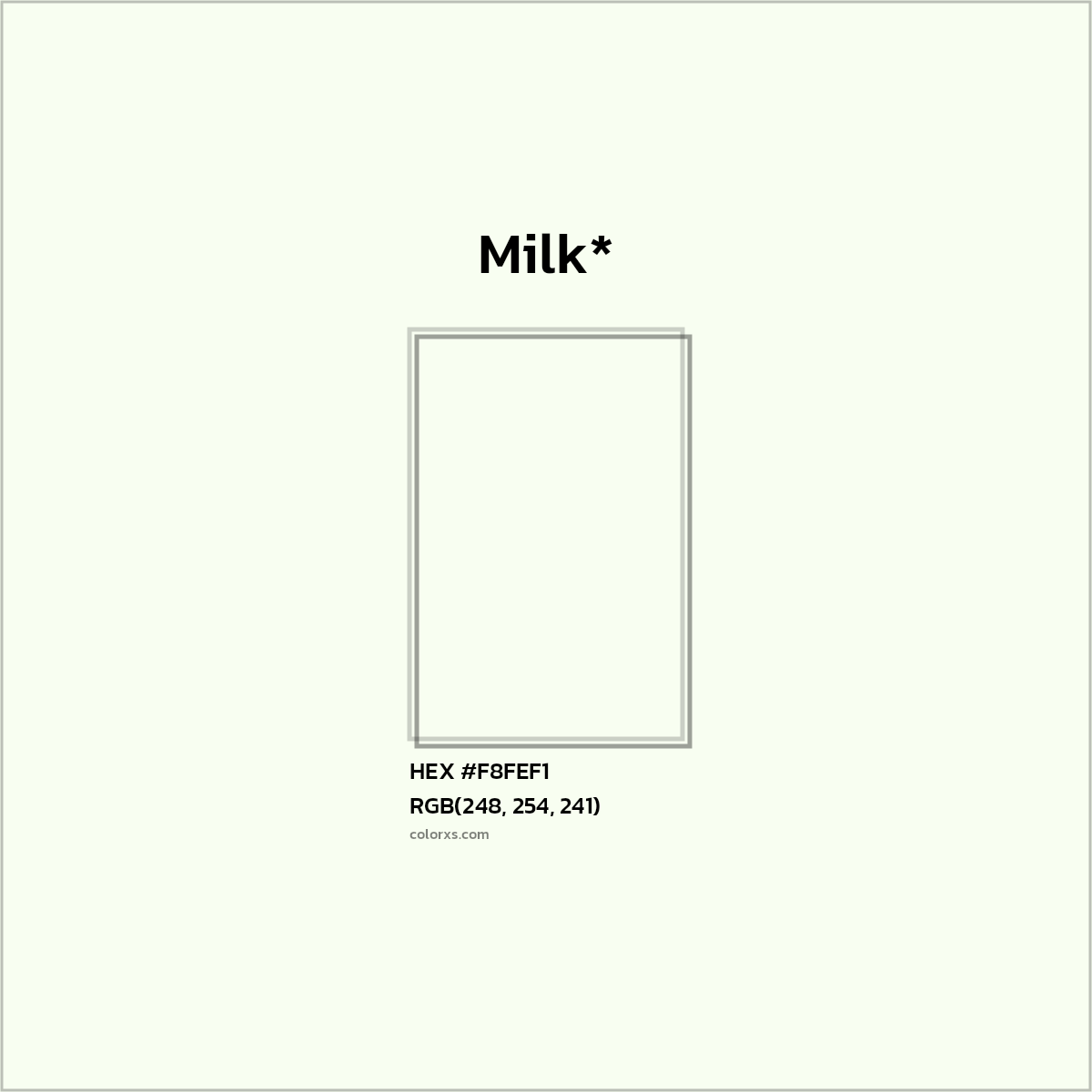 HEX #F8FEF1 Color Name, Color Code, Palettes, Similar Paints, Images
