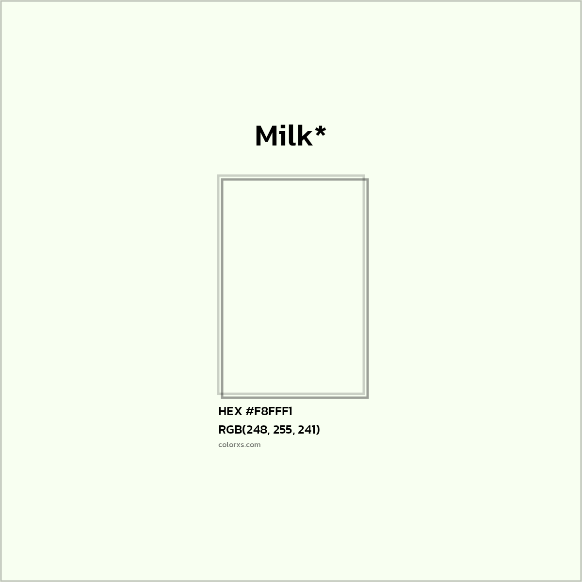 HEX #F8FFF1 Color Name, Color Code, Palettes, Similar Paints, Images