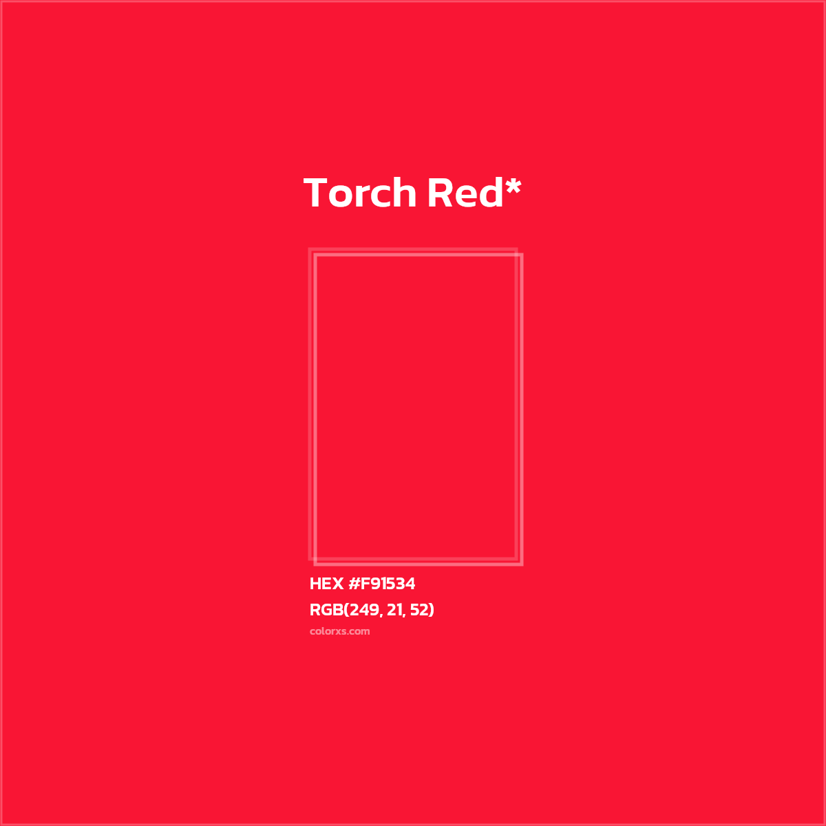 HEX #F91534 Color Name, Color Code, Palettes, Similar Paints, Images