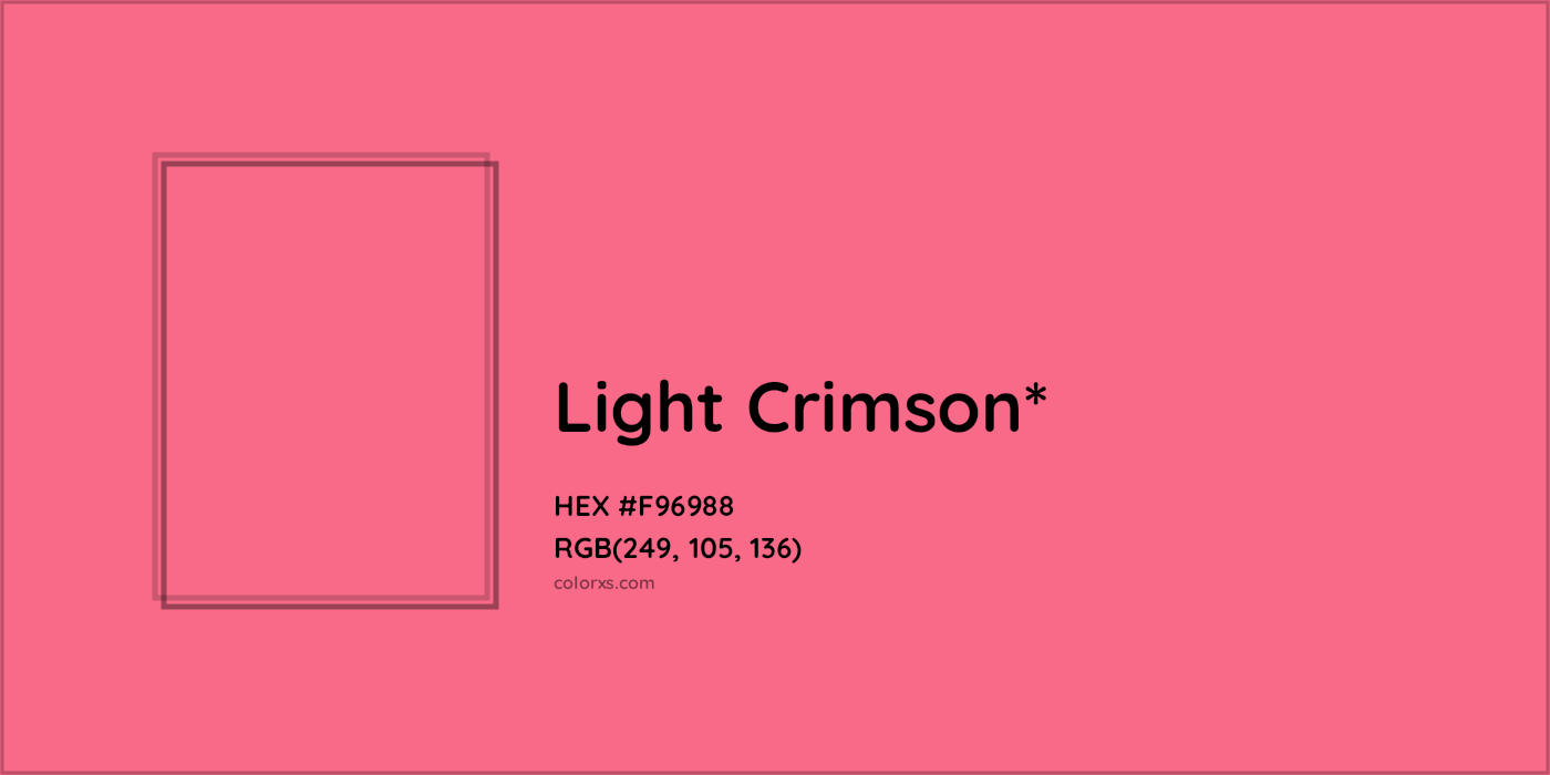 HEX #F96988 Color Name, Color Code, Palettes, Similar Paints, Images