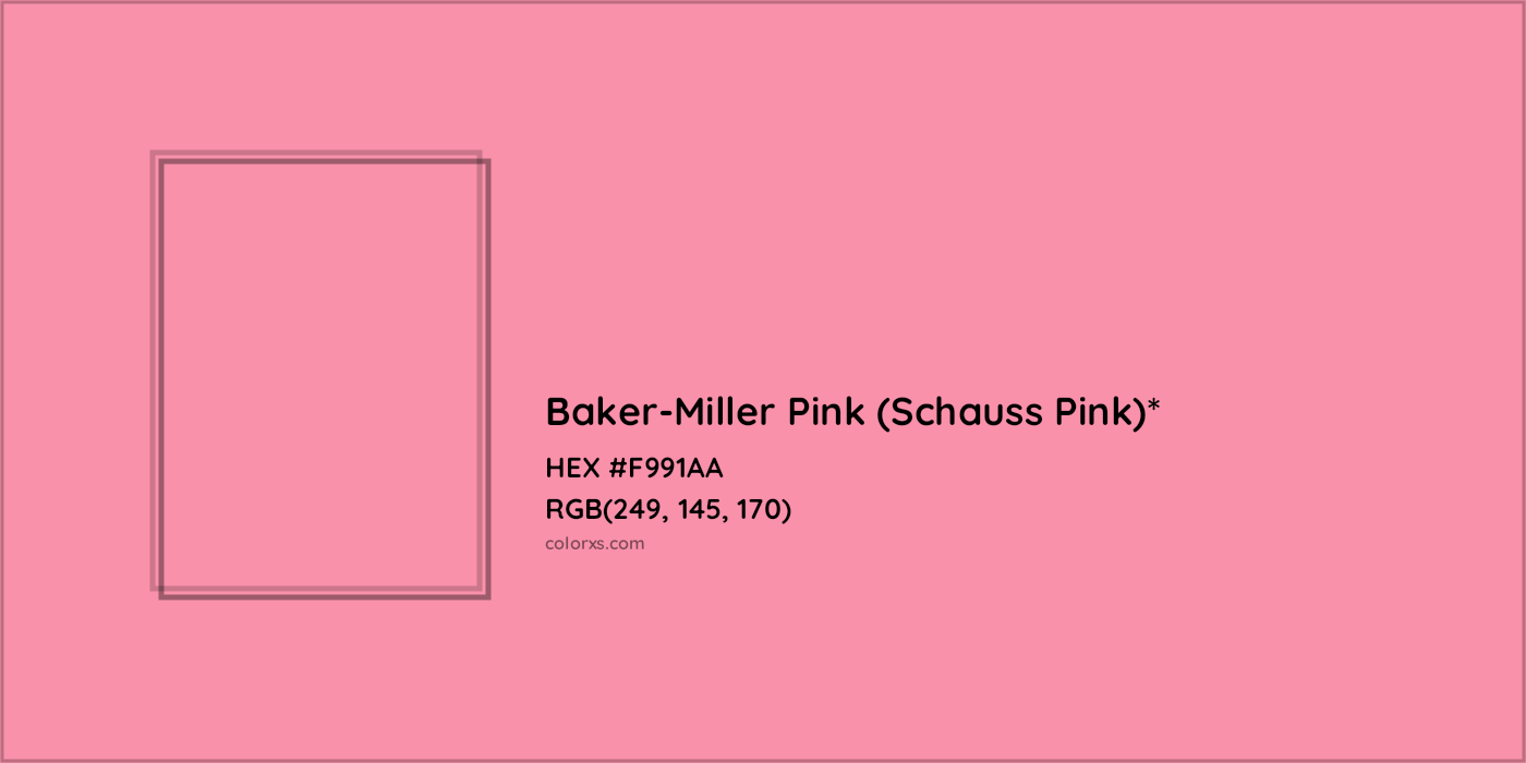 HEX #F991AA Color Name, Color Code, Palettes, Similar Paints, Images