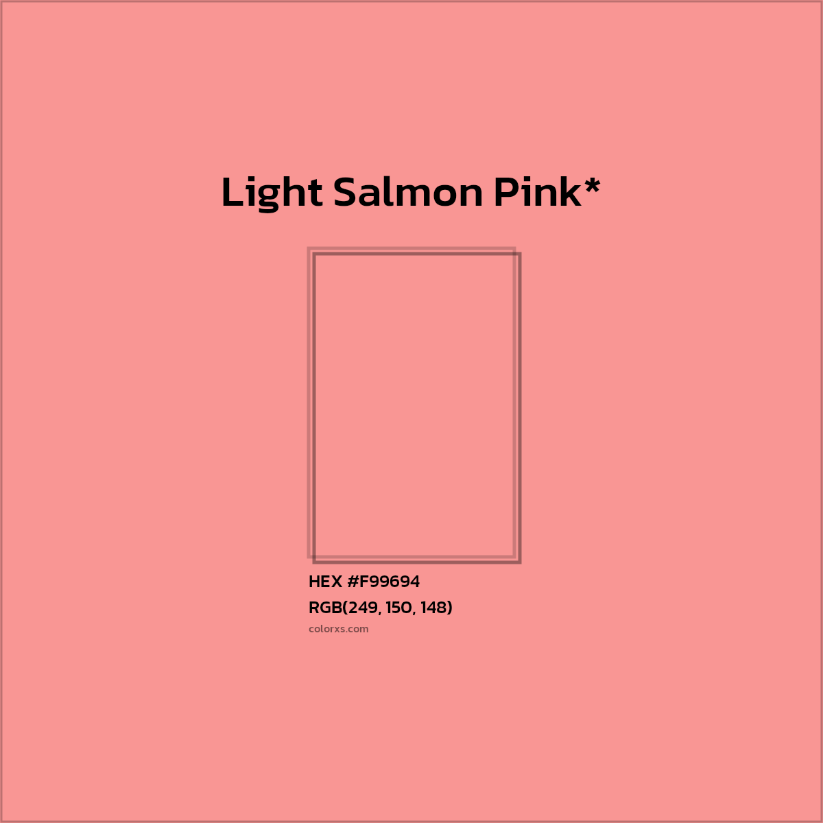HEX #F99694 Color Name, Color Code, Palettes, Similar Paints, Images
