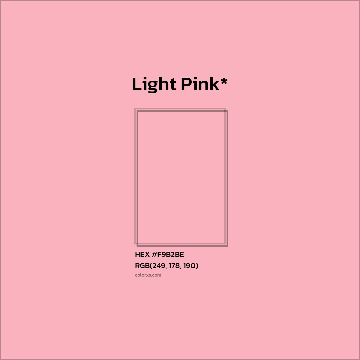HEX #F9B2BE Color Name, Color Code, Palettes, Similar Paints, Images