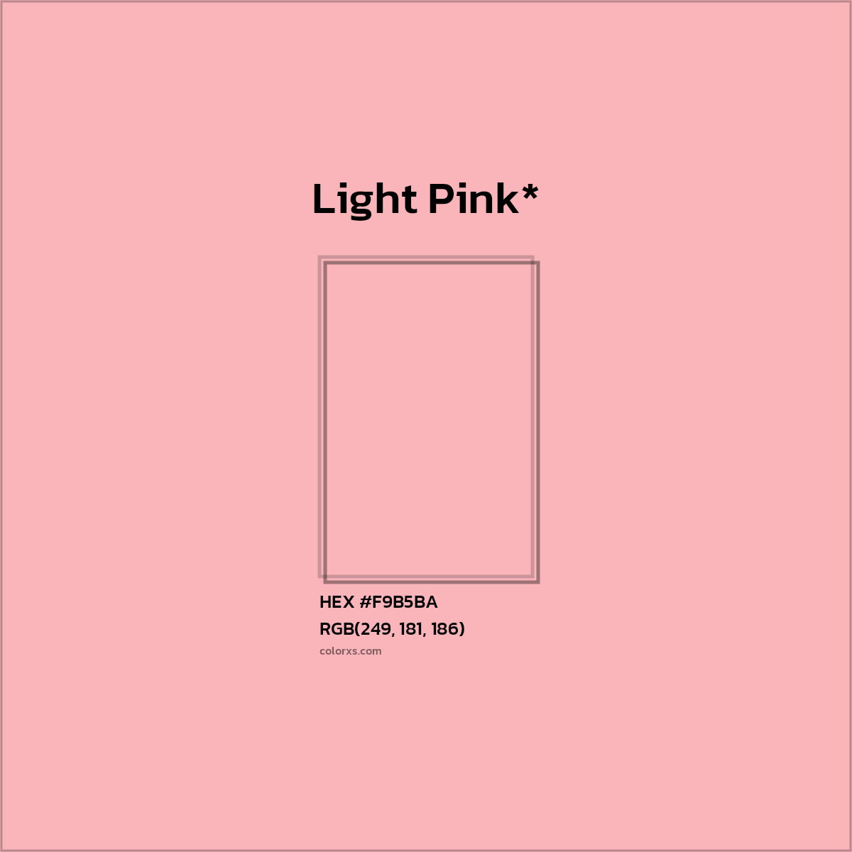 HEX #F9B5BA Color Name, Color Code, Palettes, Similar Paints, Images