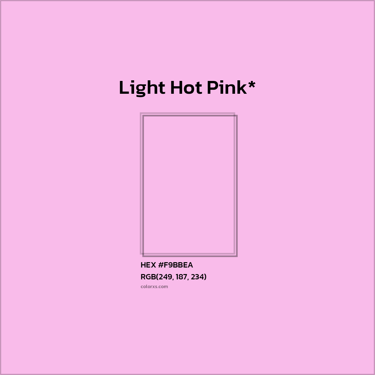 HEX #F9BBEA Color Name, Color Code, Palettes, Similar Paints, Images