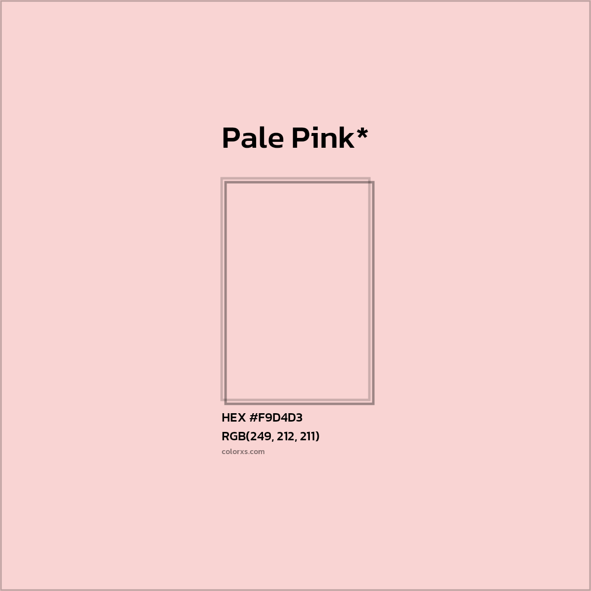 HEX #F9D4D3 Color Name, Color Code, Palettes, Similar Paints, Images