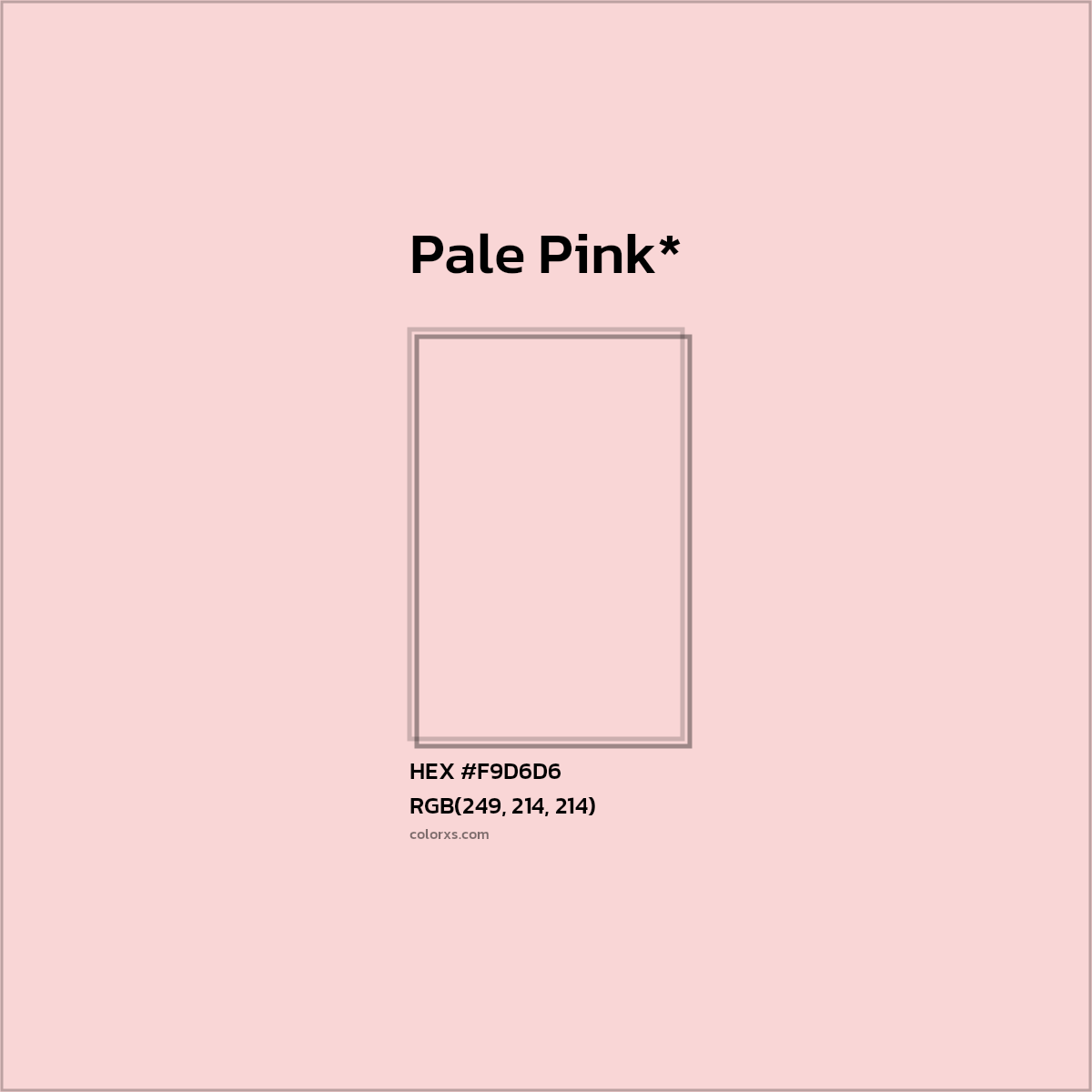 HEX #F9D6D6 Color Name, Color Code, Palettes, Similar Paints, Images