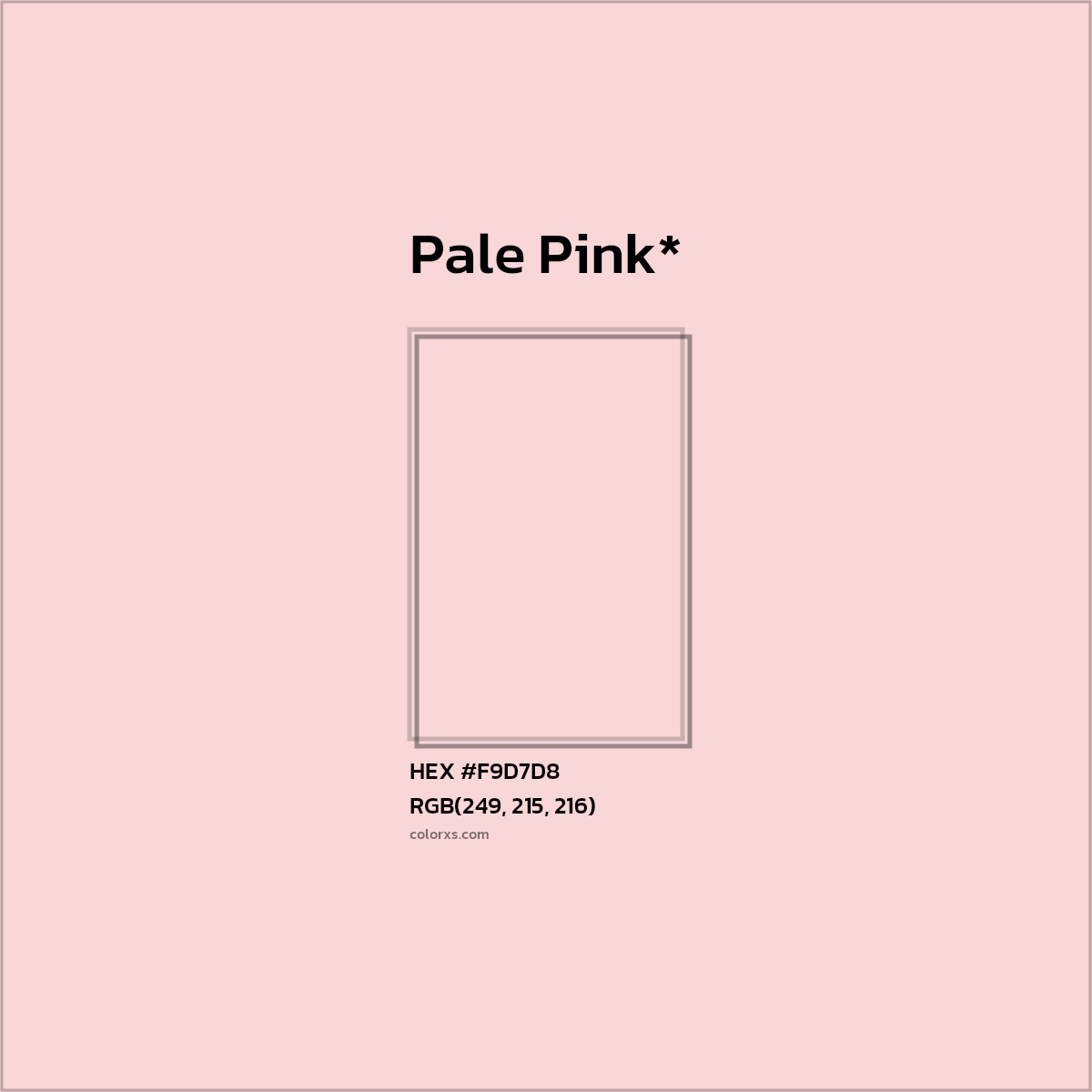 HEX #F9D7D8 Color Name, Color Code, Palettes, Similar Paints, Images