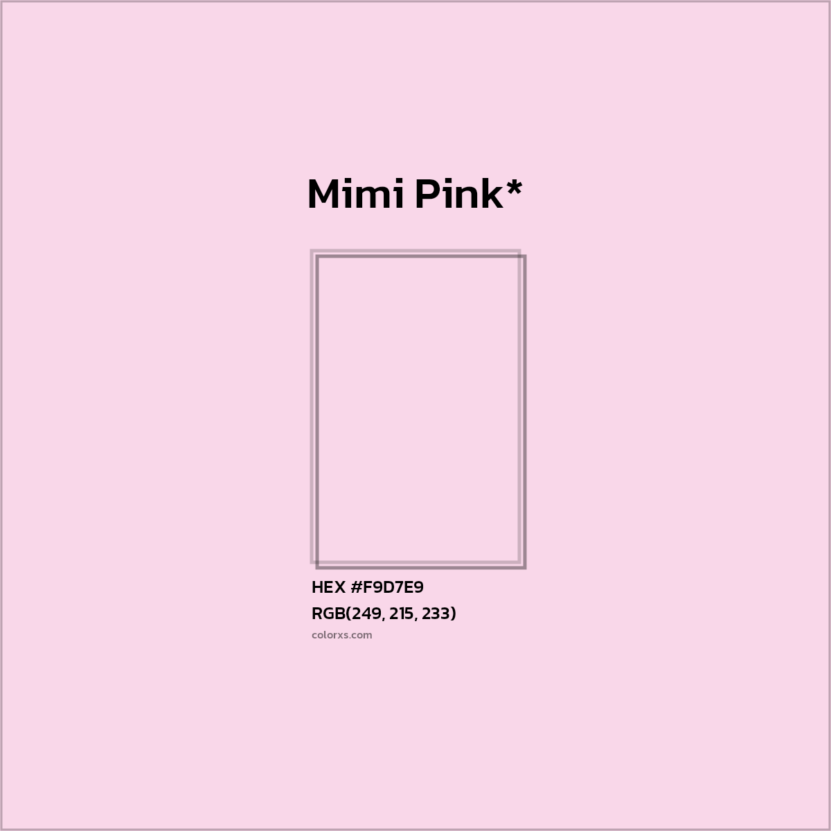 HEX #F9D7E9 Color Name, Color Code, Palettes, Similar Paints, Images