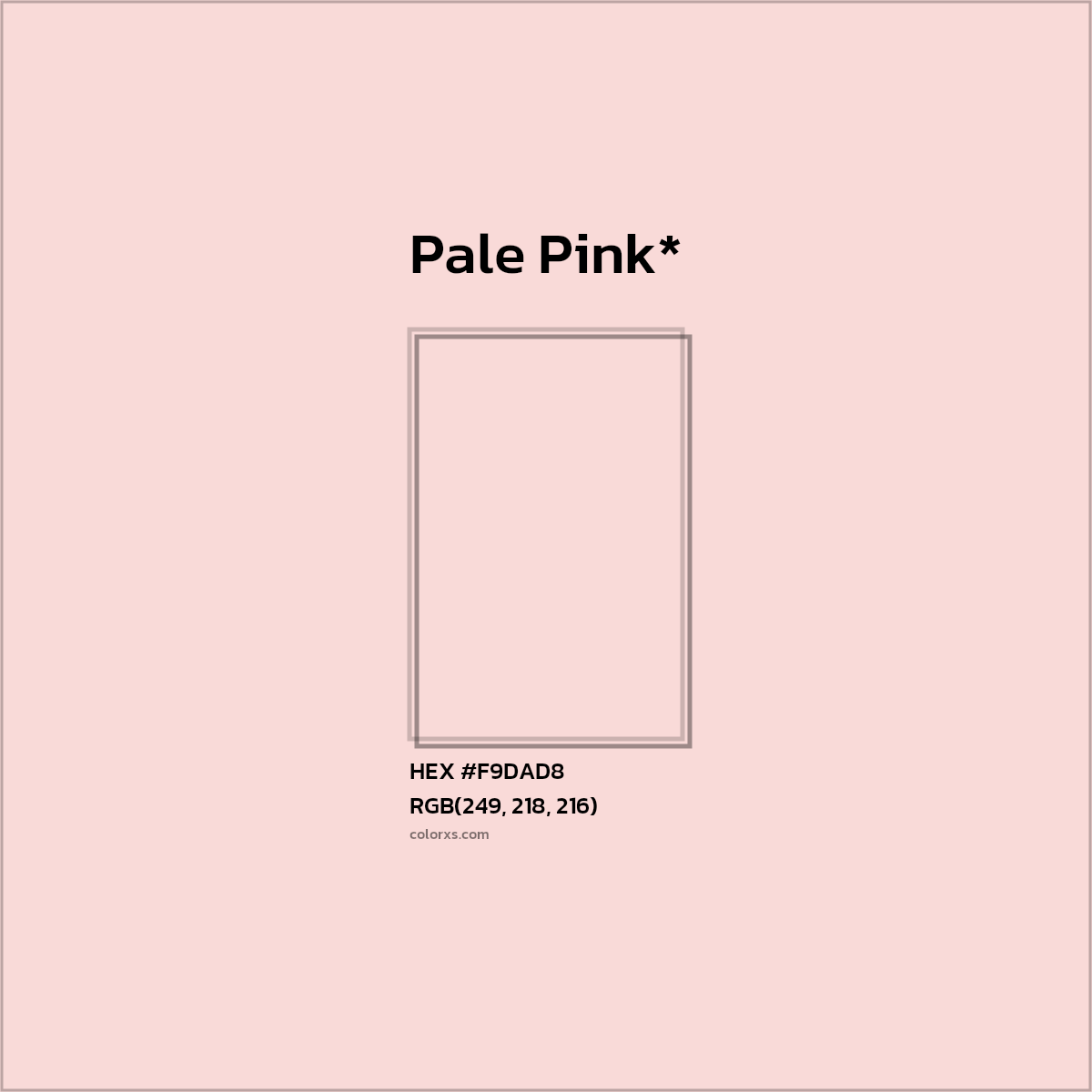 HEX #F9DAD8 Color Name, Color Code, Palettes, Similar Paints, Images