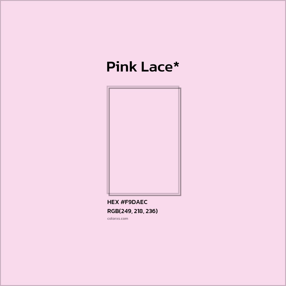 HEX #F9DAEC Color Name, Color Code, Palettes, Similar Paints, Images