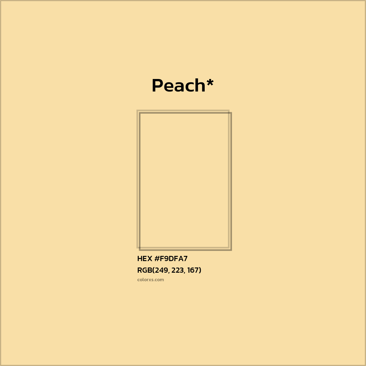 HEX #F9DFA7 Color Name, Color Code, Palettes, Similar Paints, Images