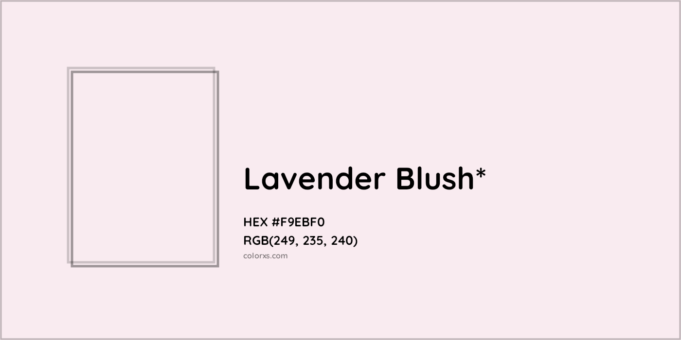 HEX #F9EBF0 Color Name, Color Code, Palettes, Similar Paints, Images