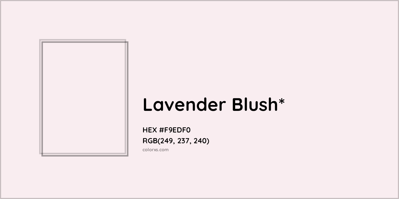 HEX #F9EDF0 Color Name, Color Code, Palettes, Similar Paints, Images