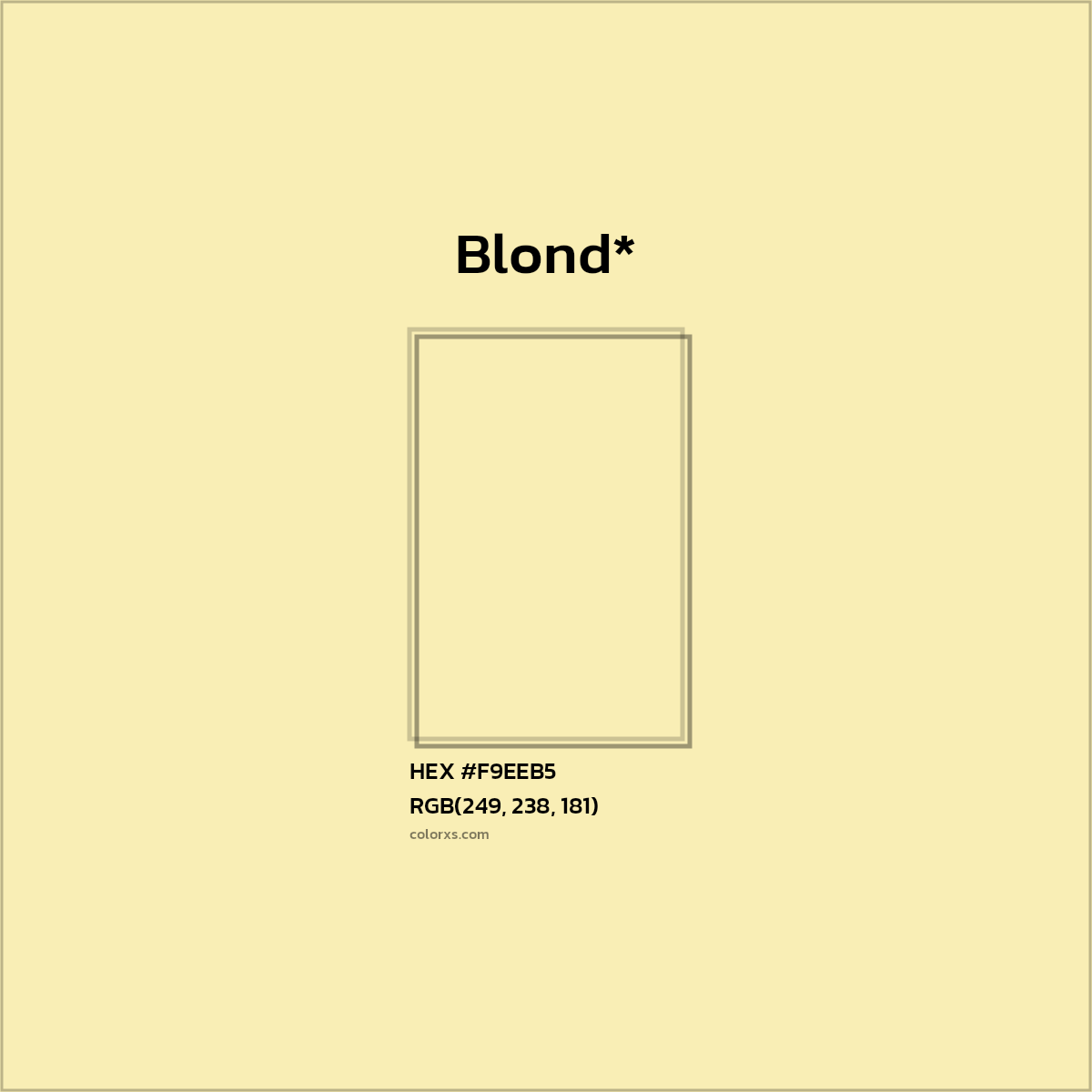 HEX #F9EEB5 Color Name, Color Code, Palettes, Similar Paints, Images