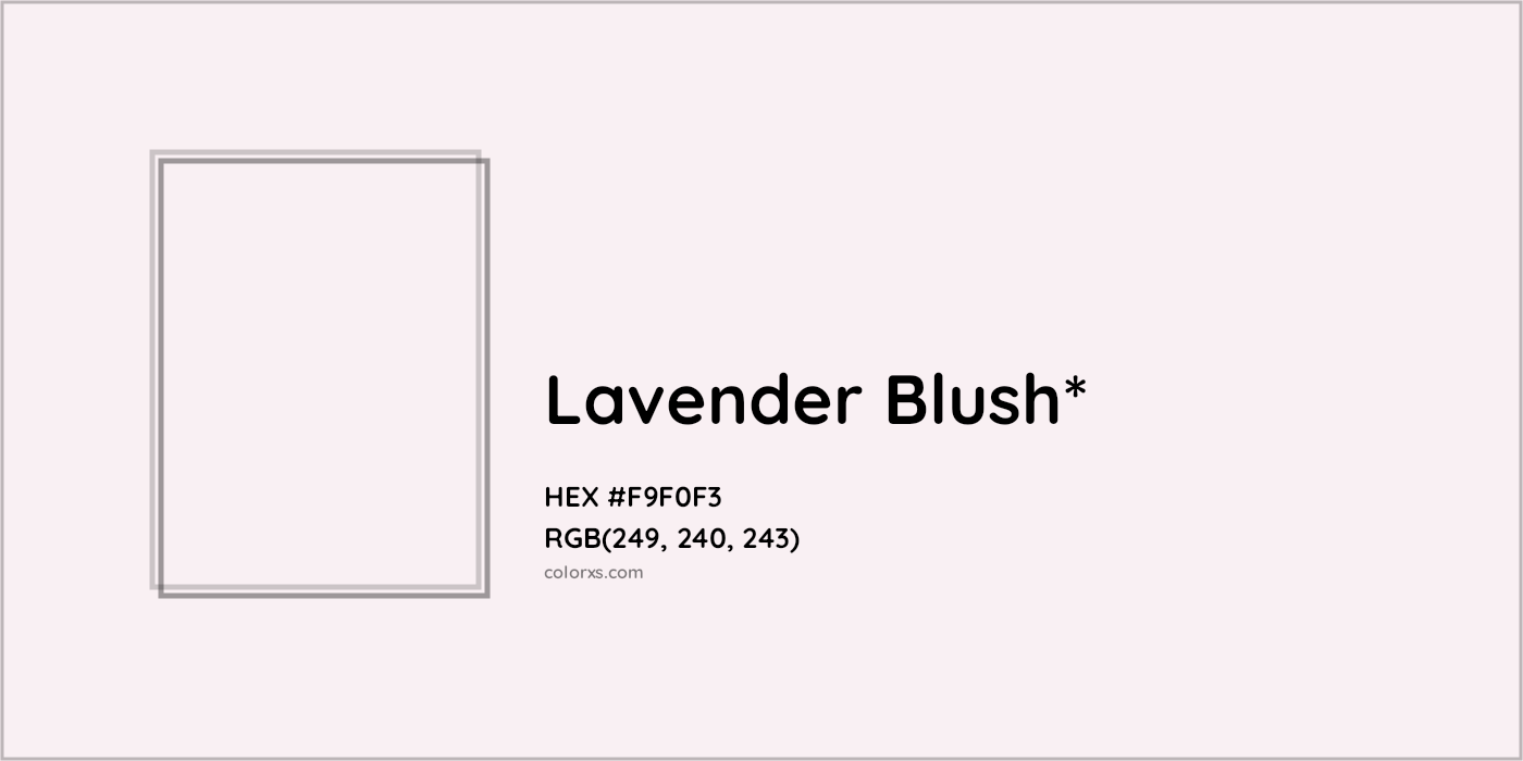 HEX #F9F0F3 Color Name, Color Code, Palettes, Similar Paints, Images