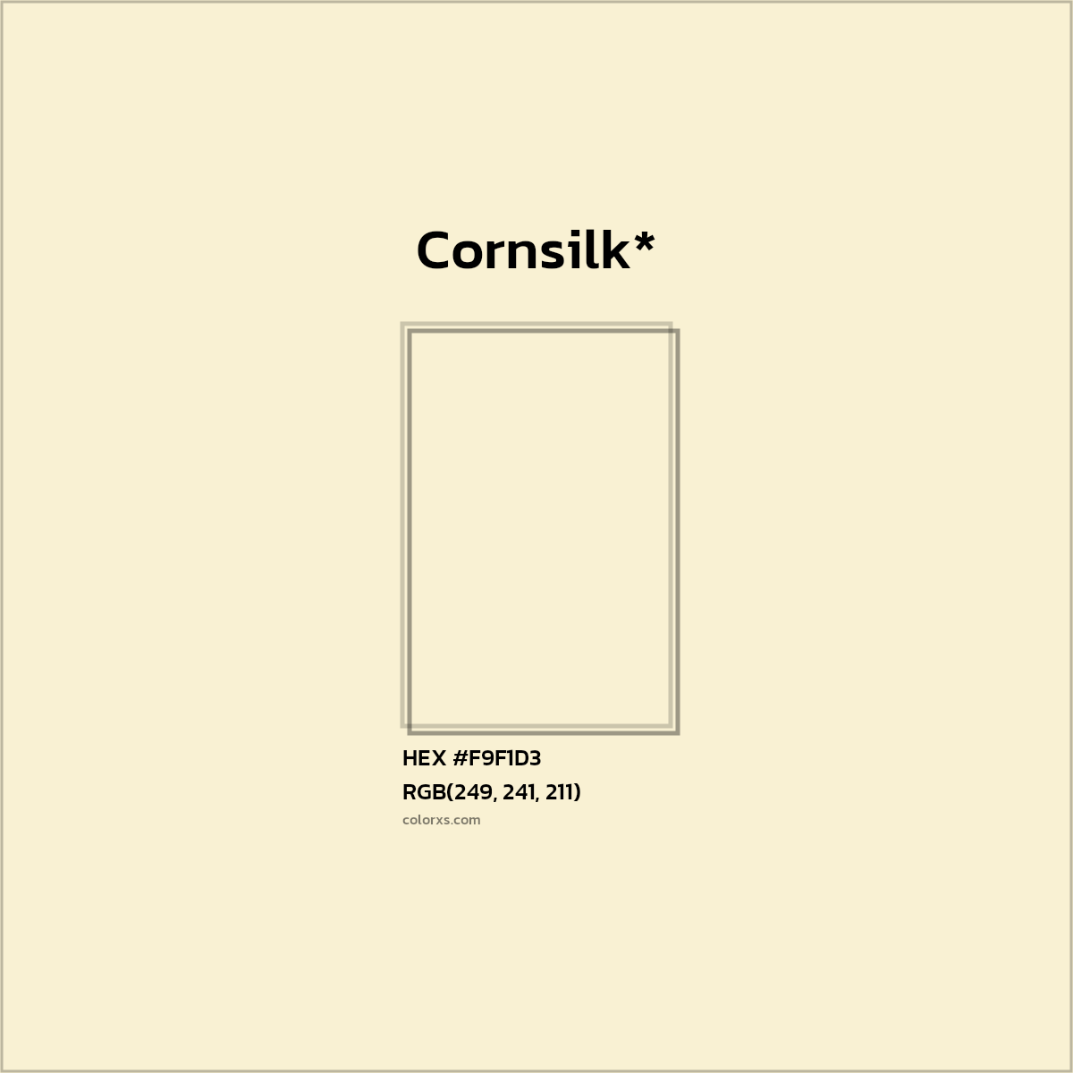 HEX #F9F1D3 Color Name, Color Code, Palettes, Similar Paints, Images