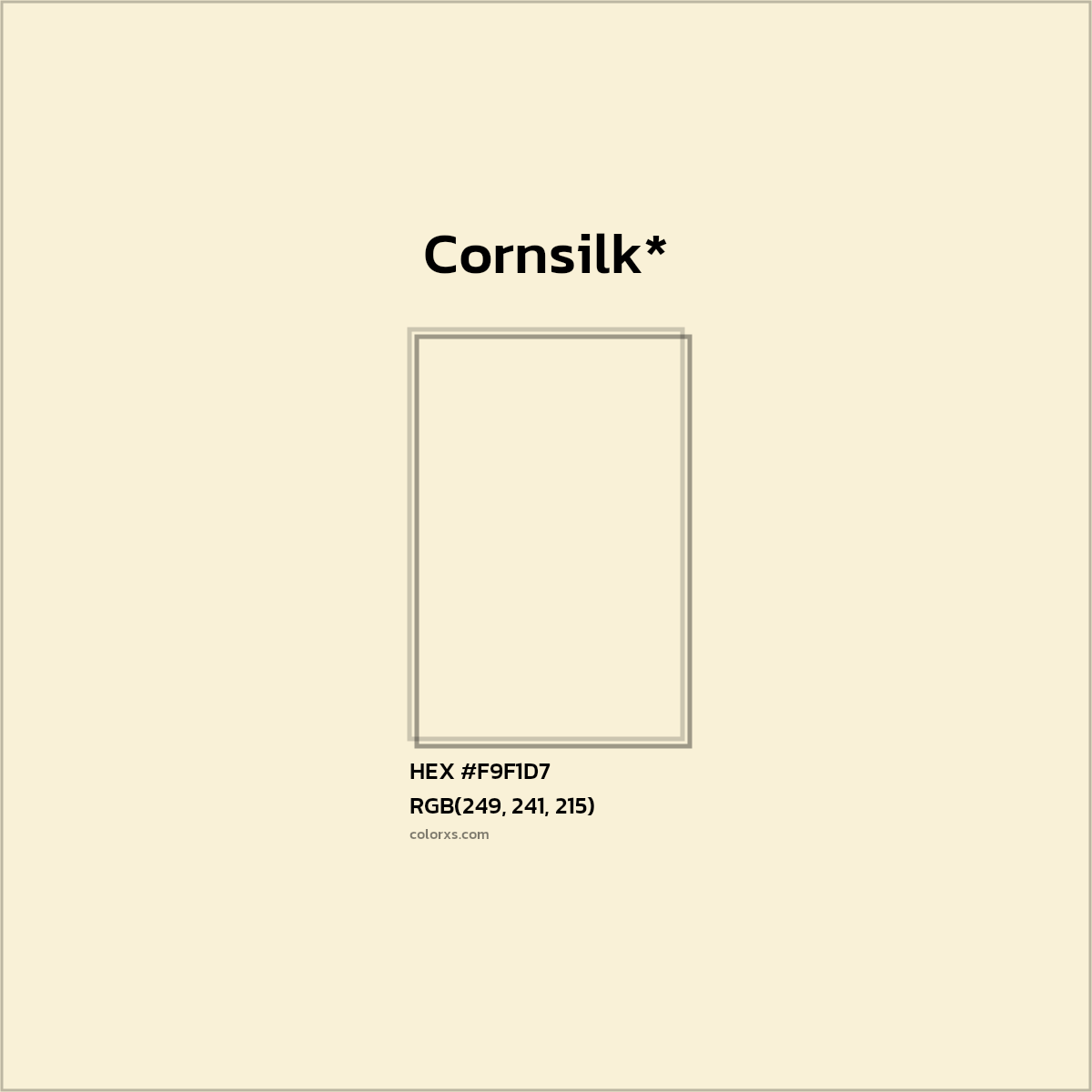 HEX #F9F1D7 Color Name, Color Code, Palettes, Similar Paints, Images